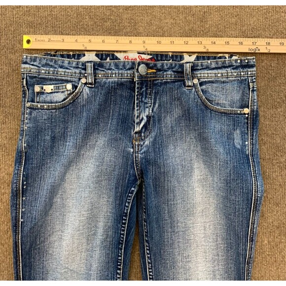 Pepe Jeans Womens 32x31 Low Rise Bootcut Embellished Stretch UK Denim - Picture 4 of 8